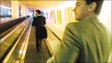 Man on a travelator